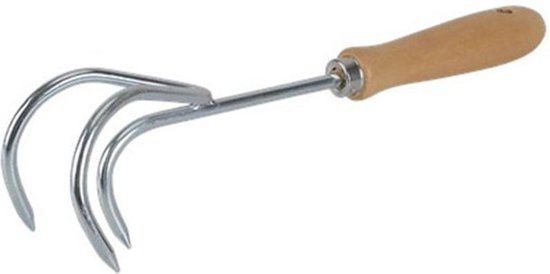 Handkrabber / Onkruidwieder - Bruin / Zilver - Hout / Metaal - 30 cm van Esschert Design
