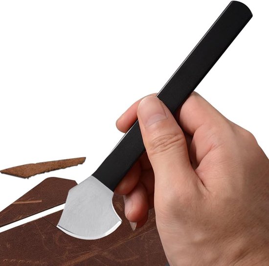 Handmade leather cutting knife - beveled blade - manganese steel - perfect for crafts en leerbewerking van Innovo
