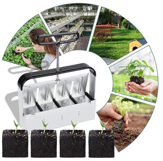Handmatige Aardepers voor Planten - 4 Roosters Pottenmaker voor Zaailingen en Verplanten