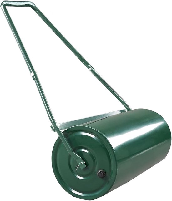 Handmatige gazonwals van 36 liter, gemaakt van robuust metaal, te vullen met water en zand, roestvrij, ergonomische handgreep, tuingereedschap voor het egaliseren, verdichten en aandrukken van zaden.