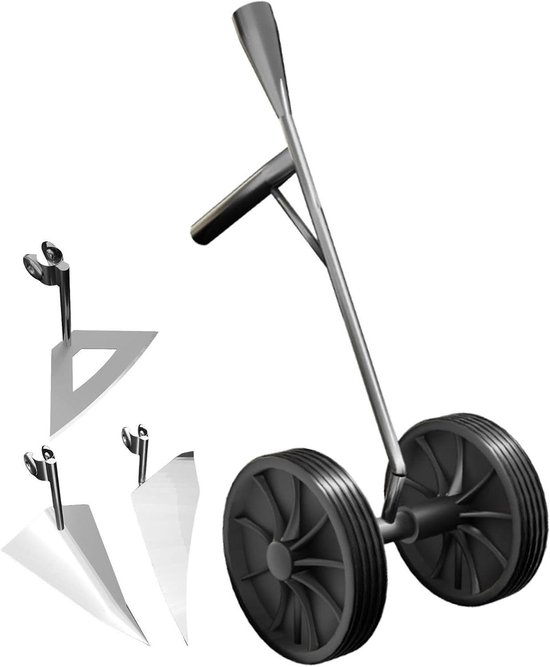 Handmatige Grashak - Tuin cultivator - Bodem losmaken - Dubbele voorwielen - 45 x 23 cm - Niet gespecificeerd