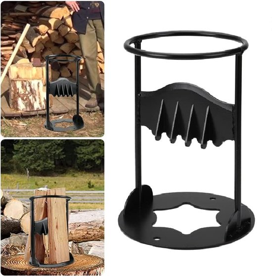 Handmatige hout kloofmachine(21*31CM) - houtsplijter - houtkliever - splijtgereedschap - voor brandhout - van hard staal zwart - met schroefgaten aan de onderkant van Merkloos	
