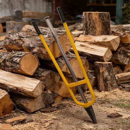 Handmatige Houtkloofmachine - Hout Klover - Brandhout Maken - Traagheidsmechanisme - 96 cm of 99 cm - Zwart
