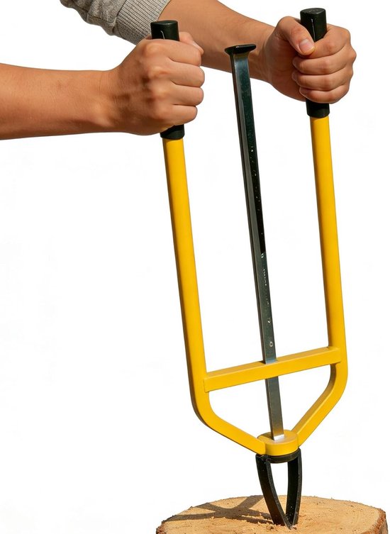 Handmatige Houtklover - Brandhout Splijter - Veilig Hout Klieven - Moeitebesparend Ontwerp - 99 cm Lengte - Geel van Merkloos	