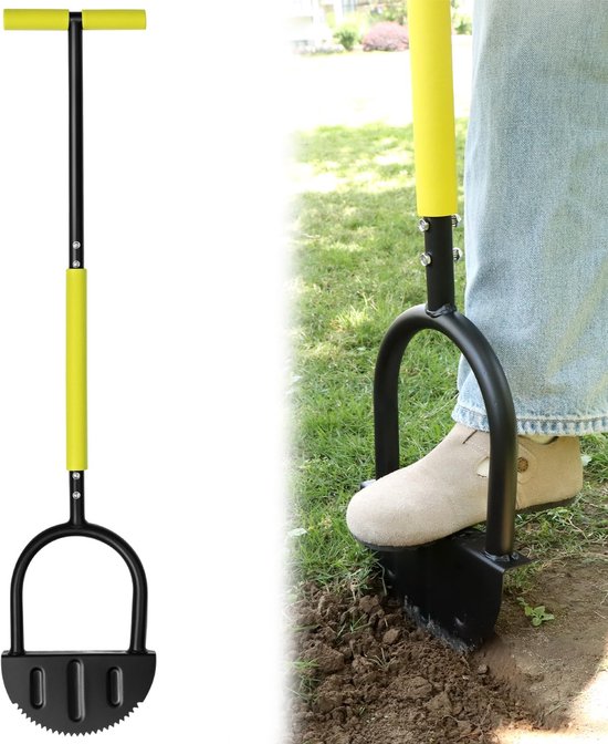 Handmatige kantensnijder, halve maan kantensnijder met zaagtanden, gazonrandsnijder met T-greep van Fiskars