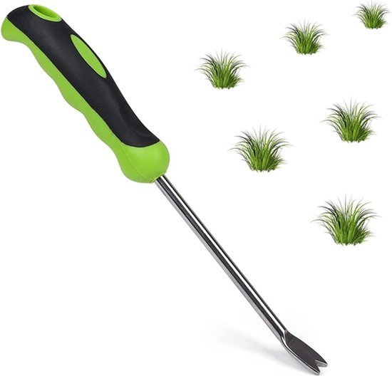 Handmatige onkruidjager - worteljager met handgreep - roestvrij staal - tuin onkruidsteker - graven tuinieren vork - onkruidkrabber - graven wieden vloeren.