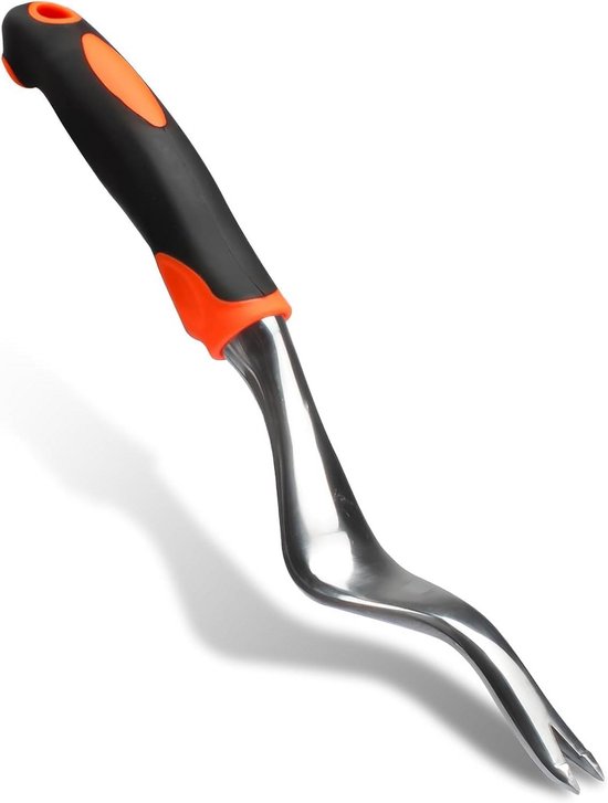 Handmatige onkruidsteker 29 cm - Aluminium Wortelverwijderaar met Rubberen Anti-Slip Handvat van Merkloos	