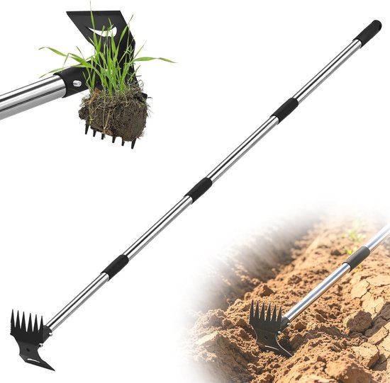 Handmatige onkruidtrekker met lange steel - Effectieve onkruidverwijderaar voor tuin, gazon en terras