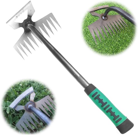 Handmatige Onkruidverwijderaar Met 11 Tanden En Rubberen Handvat Voor Tuinieren van Vounot