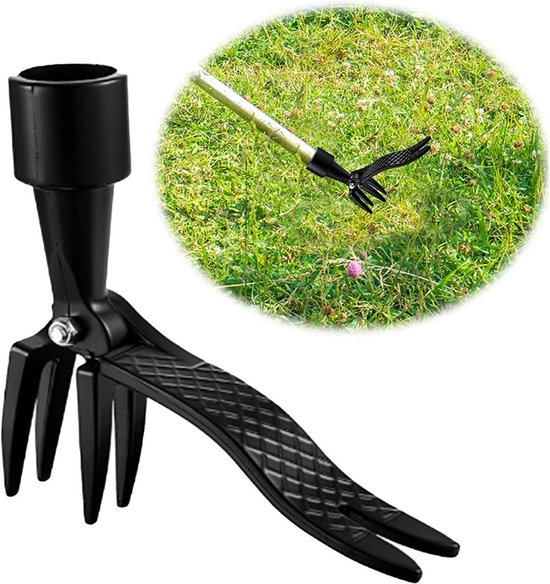 Handmatige Onkruidverwijderaar met 4 Klauwen voor Tuin, Patio en Achtertuin - Effectieve Onkruidbestrijding en Wortelverwijdering Tool van Merkloos	