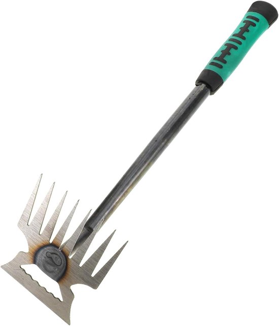 Handmatige onkruidverwijderaar - Tuinwiedhulp Staal - Onkruid Verwijderen - Ergonomisch Handvat - 38 cm - Multicolor