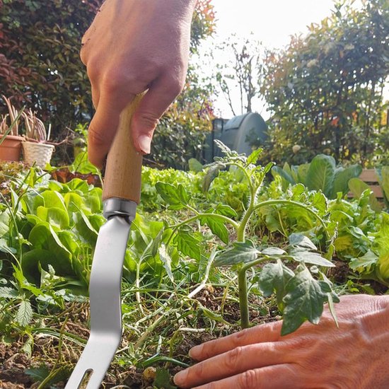 Handmatige Onkruidverwijderaar - Wortelsteker - Tuinonderhoud - Roestvrij staal - 27 cm - Zilverkleurig