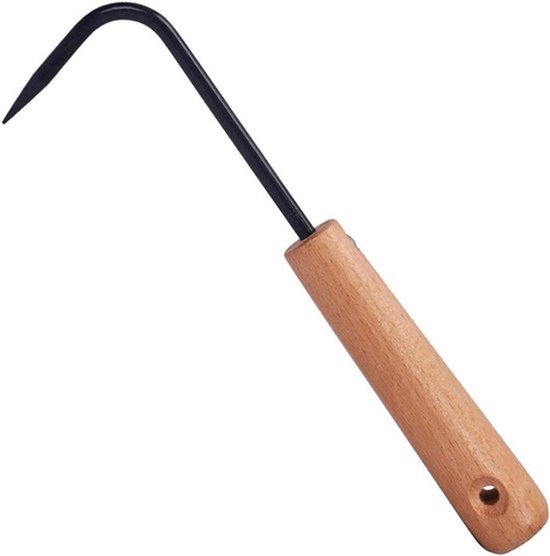 Handmatige onkruidwieder met houten handvat voor tuin - Handige tuinbonsaihaak - Outdoor graafcultivator met geassorteerde kleur - Efficiënt tuingereedschap
