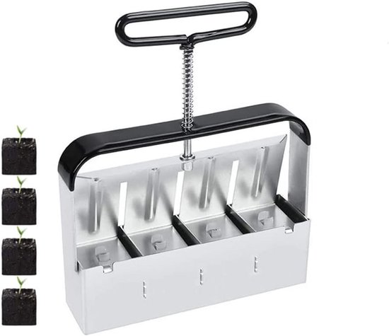 Handmatige pottenpers voor het maken van plantenkluiten zonder pot - comfortabel antislip handvat - ideaal voor zaailingen en verplanten van Merkloos	