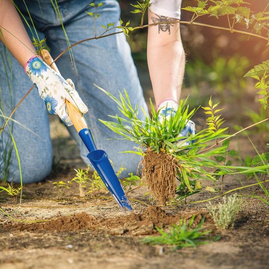 Handmatige roestvrijstalen onkruidsteker met houten handvat - Tuinwieder voor eenvoudig wieden van Esschert Design