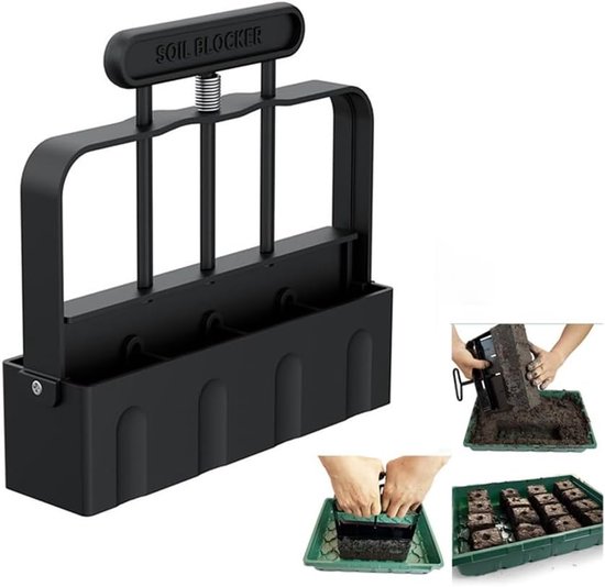 Handmatige Soil Block Maker – Zaailing Blokken Maken, Tuingereedschap voor Planten, Fruit en Groenten – 5×5 cm Zaaiblok Maker van Merkloos	