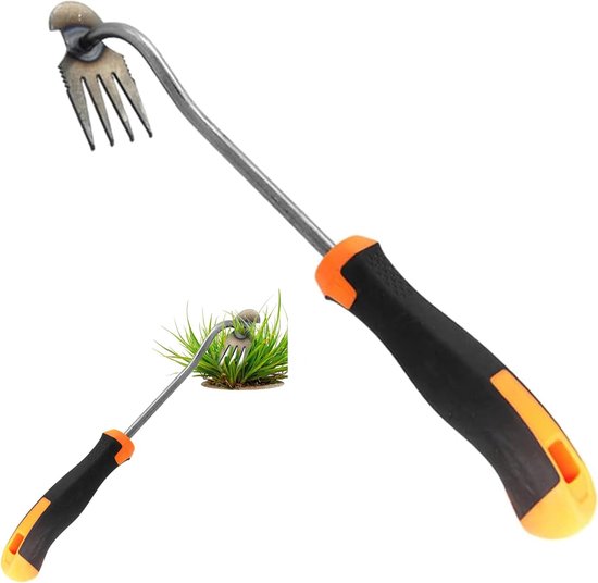 Handmatige Tuin Onkruidverwijderaar - Rubberen Handgreep - Rvs Onkruidbestrijdingsmiddel voor Tuin - Graven - Rekken - Losmaken van Bodem van Merkloos	