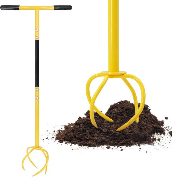 Handmatige tuinfreestal-Stalen grondlösser-Ergonomische handgreep-Voor tuin plantenbak en gazon