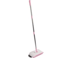 Handmatige Vloerveger - Dweil Veegmachine - Efficiënt Vloeren Reinigen - 180 Graden Draaibaar - 102 cm Lengte - Roze