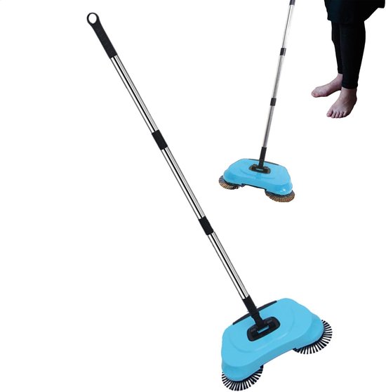 Handmatige Vloerveger - Tapijtbezem machine - Snel Vloeren Reinigen - Geen Stroom Nodig - 38 x 24 cm van Merkloos	