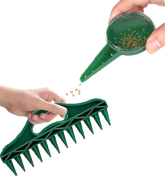 Handmatige zaaimachine - 2 Stuks -Zaadzaaiset - 12-gaten hand zaaimachine - Seeding hole punch - 5 verschillende korrelgrootte - Tuin Zaad Dispenser - Mini Grondperforator - Draagbare tuingereedschappen voor zaailingen - Planter - Zaadverdeler