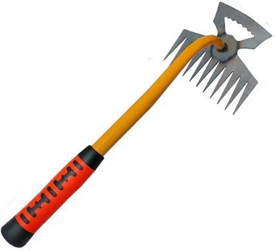 Handonkruidsteker 11 tanden roestvrij staal 35 5 cm verlengde steel voor tuin en voegen