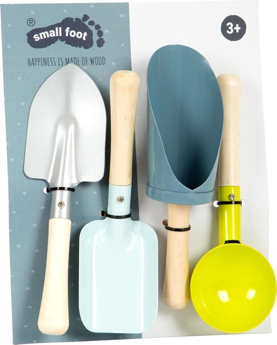 Handscheppen set compact van hout en metaal - tuinhulpje voor kinderen vanaf 3 jaar - buitenspeelgoed 12387 met zoekwoorden: kindertuinieren van $