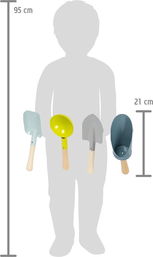 Handschepset compact van hout en metaal, tuinhulp voor kinderen vanaf 3 jaar, outdoorspeelgoed van Esschert Design