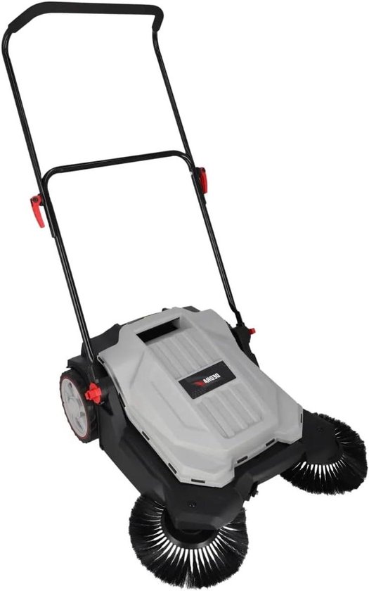 Handveegmachine - Veegmachine Vegen - Opritten Schoonmaken - Grote Werkbreedte - 650 mm - Grijs