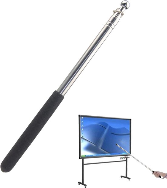 Handvlaggenmast - Telescoopstok - Presentaties Geven - Ergonomische grip - 16 meter - Zwart