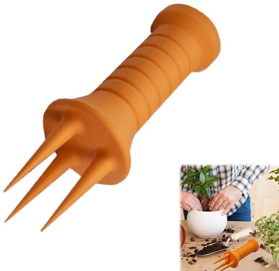 Handvloerventilatie voor gazon, robuuste gazonbeluchter met 3 tanden, ergonomische handgreep voor volwassenen, ideaal voor tuin, gazononderhoud en bodemgezondheid, eenvoudige bediening zonder stroom