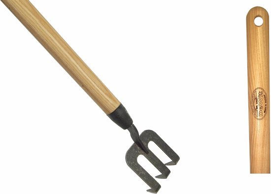 Handvork DeWit met gebogen tanden 1400mm essen steel van DeWit