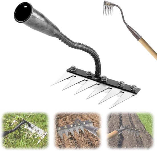Handwieter 5/6/7/8 tanden – Verwijderbaar, voor wieden/grond/zaaien (6 tanden)