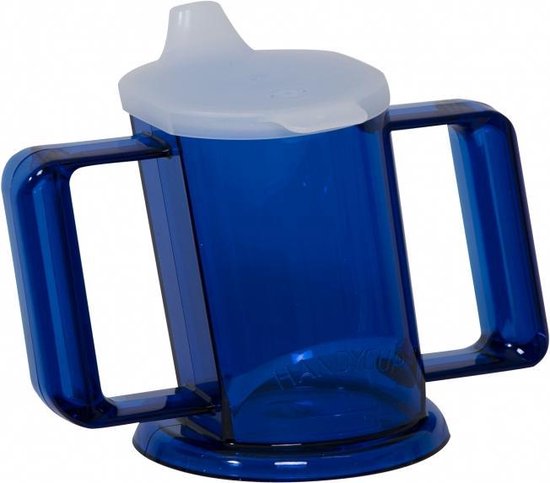 HandyCup met deksel - drinkbeker met 2 handgrepen - blauw - 200ml van Handy