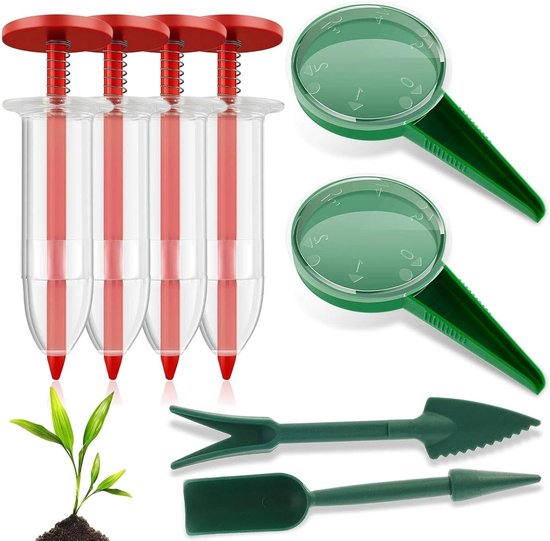 Handzaaimachine Set - Zaad Verspreider - Planten Zaaien - Nauwkeurige Zaadcontrole - 8 Delig - Multicolor