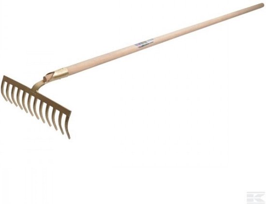 Hark 14 gebogen tanden, steel 170 cm van Talen.