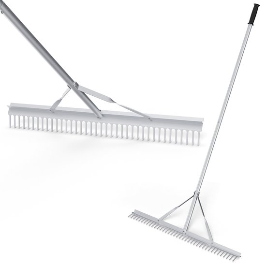 Hark - 91 cm brede rekenkop - 174 cm aluminium steel