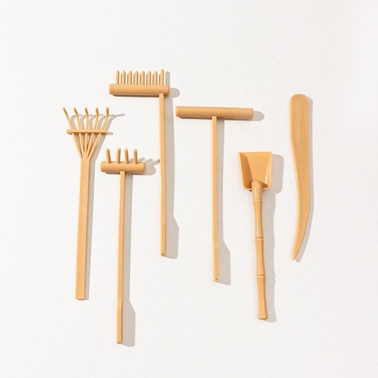 Hark gereedschapset -Zesdelige mini-zandharkset van Merkloos	