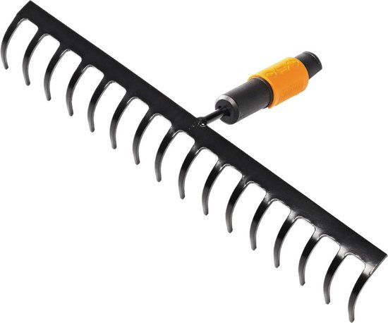 Hark met 16 tanden - breedte 40 cm - gehard staal - zwart/oranje - QuikFit - tuinhark - gereedschapskop Leak Rake van Fiskars