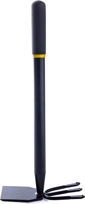 Hark Poly bloemenhark van staal met 6 tanden voor tuinverzorging, tuingereedschap voor het reinigen van gevallen bladeren (dubbele hak) van Poly.