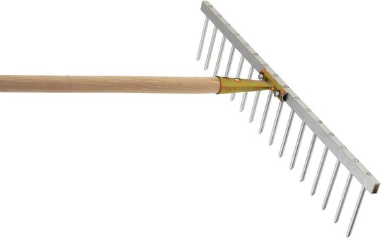 Hark van lichtmetaal - 62 cm, 16 tanden, verstelbaar