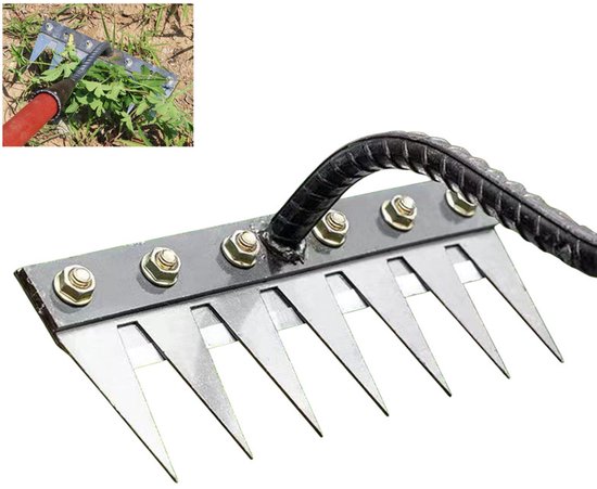 Hark - Verwijderbare hark - Maaihark - Onkruidgereedschap - Multifunctionele onkruidhark - Stalen onkruidhark - Geschikt voor tuinieren en wieden - 7 tanden - Stalen onkruidhark - Voor het losmaken van gazons van Talen Tools