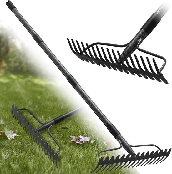 Hark voor de tuin met 17 tanden en een handvat van 150 cm - Tuinwerk, Harken, Tuingereedschap