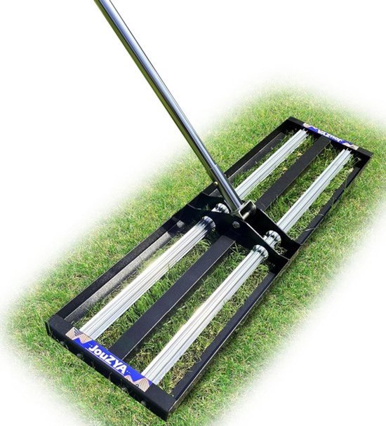 Hark voor gazon - Grashark - Hark voor de tuin - Hark om te nivelleren - Topdressing - Zand verspreiden - Tuinonderhoud - Gazon vlak maken - RVS - Ergonomisch