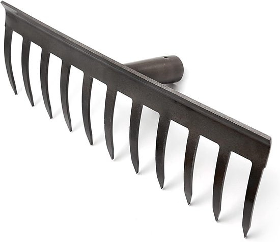 Harkop Vervanging - Tuin Hark - Bladeren Verzamelen - 11 Tandig Ontwerp - 39cm Breed - Metaal