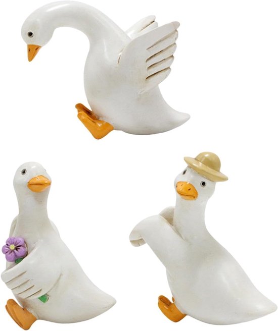 Hars Eend Beeldjes - Driedelige Set, Leuke Planter Decor, Grappige Pot Ornament, Decoratieve Tuin Accent, Balkon Yard , Keuken Bureau Display, Indoor Outdoor Styling huis esthetiek durin
