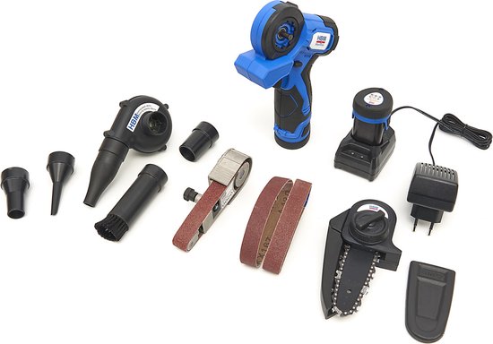 HBM 3 in 1 accu kettingzaag schuurmachine en bladblazer AC10 van Merkloos	