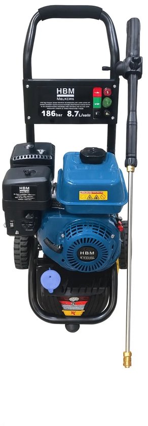 HBM Benzine Hogedrukreiniger 186 bar 8,7L/min 196cc van Merkloos	