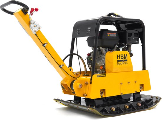 HBM Professionele 13 PK - 38KN Reversible Trilplaat 820 x 650 mm incl. Wielenset en Bestrating Beschermplaat van HBM
