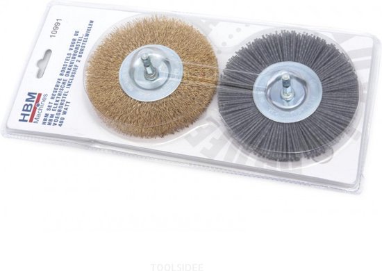 HBM Set Reserve Borstels Voor de HBM Elektrische Onkruidborstel, Voegborstel Inclusief 2 Borstelwiel van Merkloos	